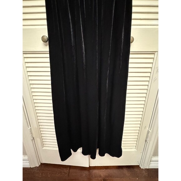 Max Studio Women  Textured Georgette & Velvet Maxi Dress Black Sleeveless L - Picture 2 of 8